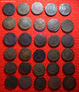 5 КОПЕЕК 1758-1795 30 ШТУК КОЛЛЕКЦИЯ ПО ГОДАМ БЕЗ ПОВТОРОВ