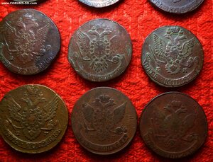 5 копеек 1758-1788 ББ - ЕМ - ММ - 12 ШТУК