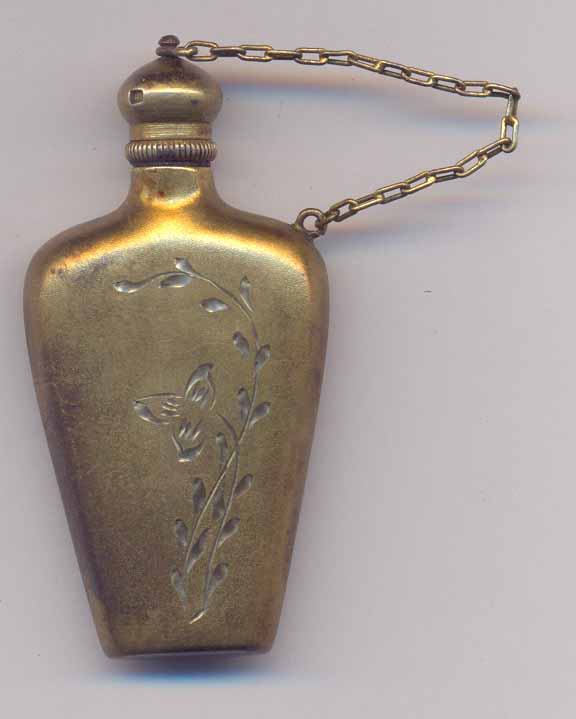 флакон серебрянный 875 с головой... для духов, позолота...