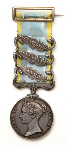 Медаль Крымской войны 1854 - 4 планки - 11 гусарский