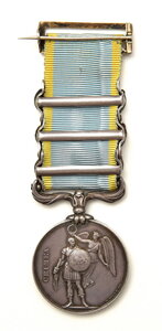 Медаль Крымской войны 1854 - 4 планки - 11 гусарский