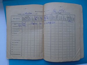 Расчетная книжка 1924 год