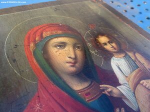 Икона " Иверская Богородица" академическое письмо 19 век
