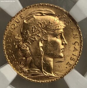 ФРАНЦИЯ 20 ФРАНКОВ 1914
