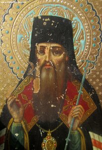 Икона Питирим Тамбовский. Сусальное золото. 19 век