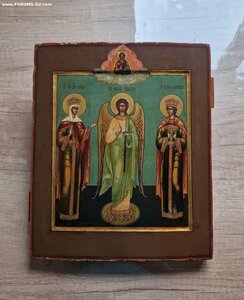 Икона " Св. царица Елена, Ангел Хранитель, Св.вмц.Екатерина"
