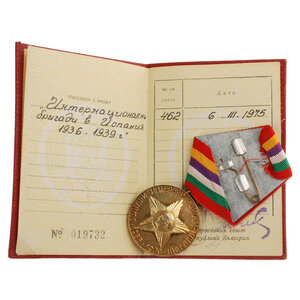 Болгария. Интернациональные бригады в Испании 1936 - 1939 гг