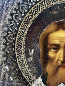 Святой Серафим оклад серебро
