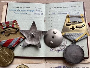 Комплект на док. КЗ, БЗ, выслуга 20 лет ВС серебро