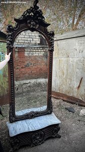 Зеркало резное 19 век орех