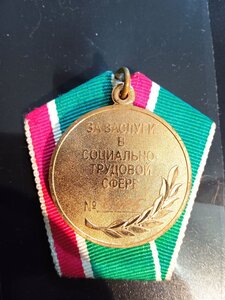 Медаль-За Заслуги в социально-трудовой сфере 1 степени с док