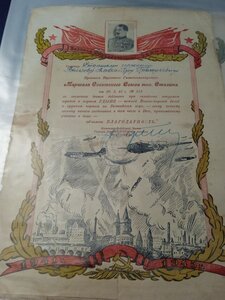 Благодарности -За Ригу,Жлобин,Гдыня,Красное село,Ропша,Минск