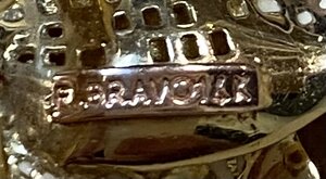 Кольцо Roberto Bravo. Эмаль, 21 бриллиант, золото 14 карат.