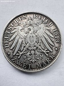 Юбил. 2 марки 1913г. Вильгельм II
