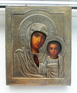 Икона Богородицы «Казанская», серебро 84 проба.
