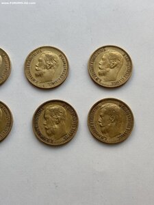 5 рублей Николай II,6 штук одним лотом,продажа