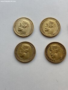 5 рублей Николай II,6 штук одним лотом,продажа