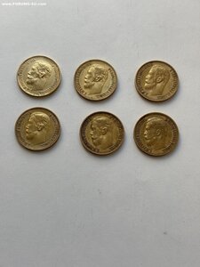 5 рублей Николай II,6 штук одним лотом,продажа