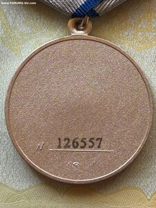 Медаль Отвага РФ № 126557 + Док + Футляр.
