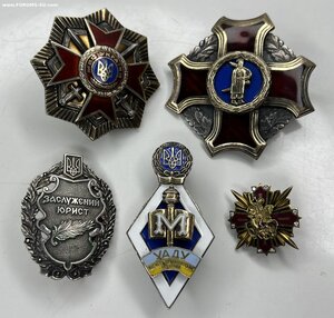 Знаки, кресты МВД Украины, серебро