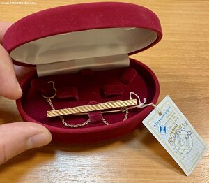 Золотой зажим для галстука. Магазинная бирка. Новый. 585 пр.