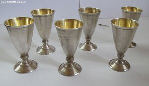 Комплект рюмок ( 6 шт) серебро 875 пр.