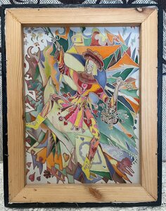 Картина "Арлекин Джокер", № 1, батик, смешенная графика.