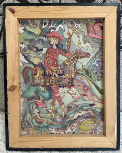 Картина "Арлекин Джокер", № 2, батик, смешенная графика.