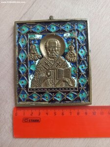 Икона: Святитель Никола Чудотворец (Никейское Чудо) Эмали.