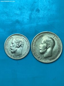 5 и 10 рублей Николая II, состояние хорошее