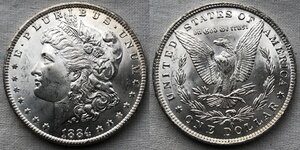 Доллар Моргана 1884 О мд. Новый Орлеан - UNC
