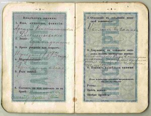 Знак Галлиполи 1920-1922 с паспортом владельца.