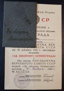 За оборону Ленинграда (спец док,школьник - партизан)
