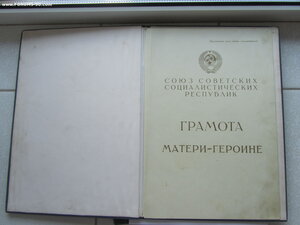 Мать Героиня 283971 с документами и большой грамотой