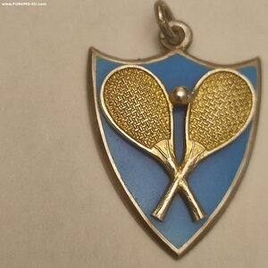 Серебряный жетон с эмалью, Тенис.