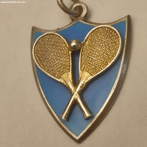 Серебряный жетон с эмалью, Тенис.