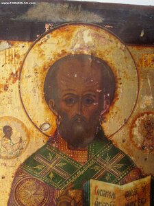 Икона «Святой Николай Чудотворец» Мстера? сусальное золото.