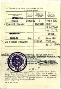 КЗ № 3780451;ЗБЗ.АФГАН (посмертно).Состояние.