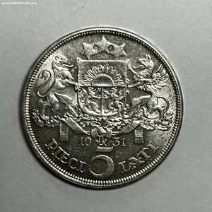 Монета Латвия 5 лат 1931 год Милда Серебро ОТЛИЧНЫЕ!