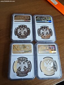 Лот из 4 монет в слабах PF69-70 Ultra Cameo Банковское дело