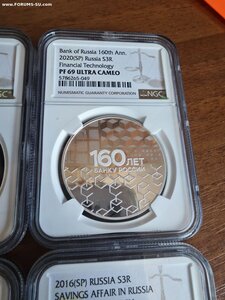 Лот из 4 монет в слабах PF69-70 Ultra Cameo Банковское дело