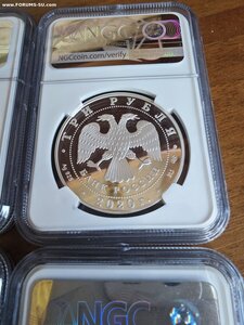 Лот из 4 монет в слабах PF69-70 Ultra Cameo Банковское дело
