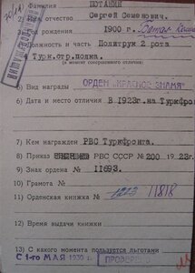 БКЗ РСФСР на политрука (пропал без вести)