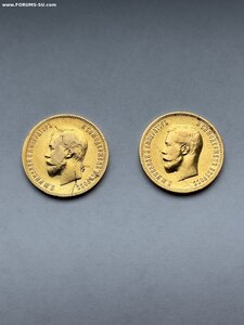 10 рублей 1900 и 10 рублей 1901 года с дефектами