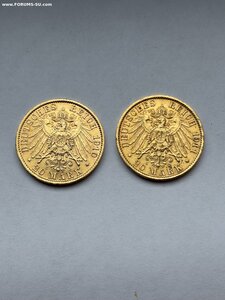 20 марок 1910 года и 20 марок 1911 года