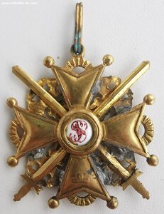 Св. Станислава 2 ст. с мечами. Бронза.