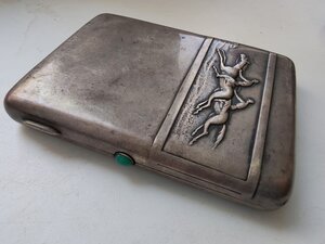 Портсигар скачки 84 проба, 2А