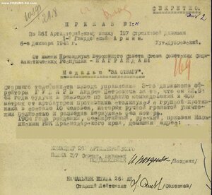 Отвага № 237.219 гранатой в декабре 1942 г. убил 10 немцев