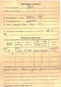 ЗбЗ № 106163 на девушку ВВС ЧФ оборона Севастополя