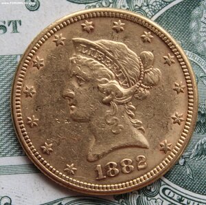 10 долларов 1882 США, золото